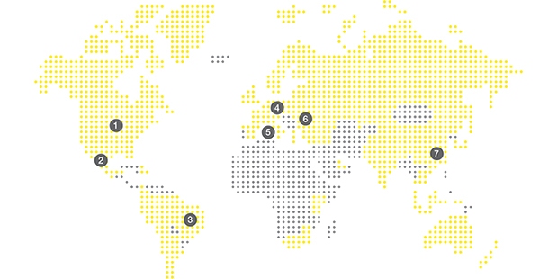 Sites worldwide